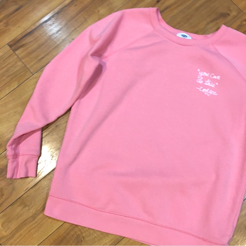 Coffee blush pink cozy sweatshirt athlesiure fitness workout coffee small medium